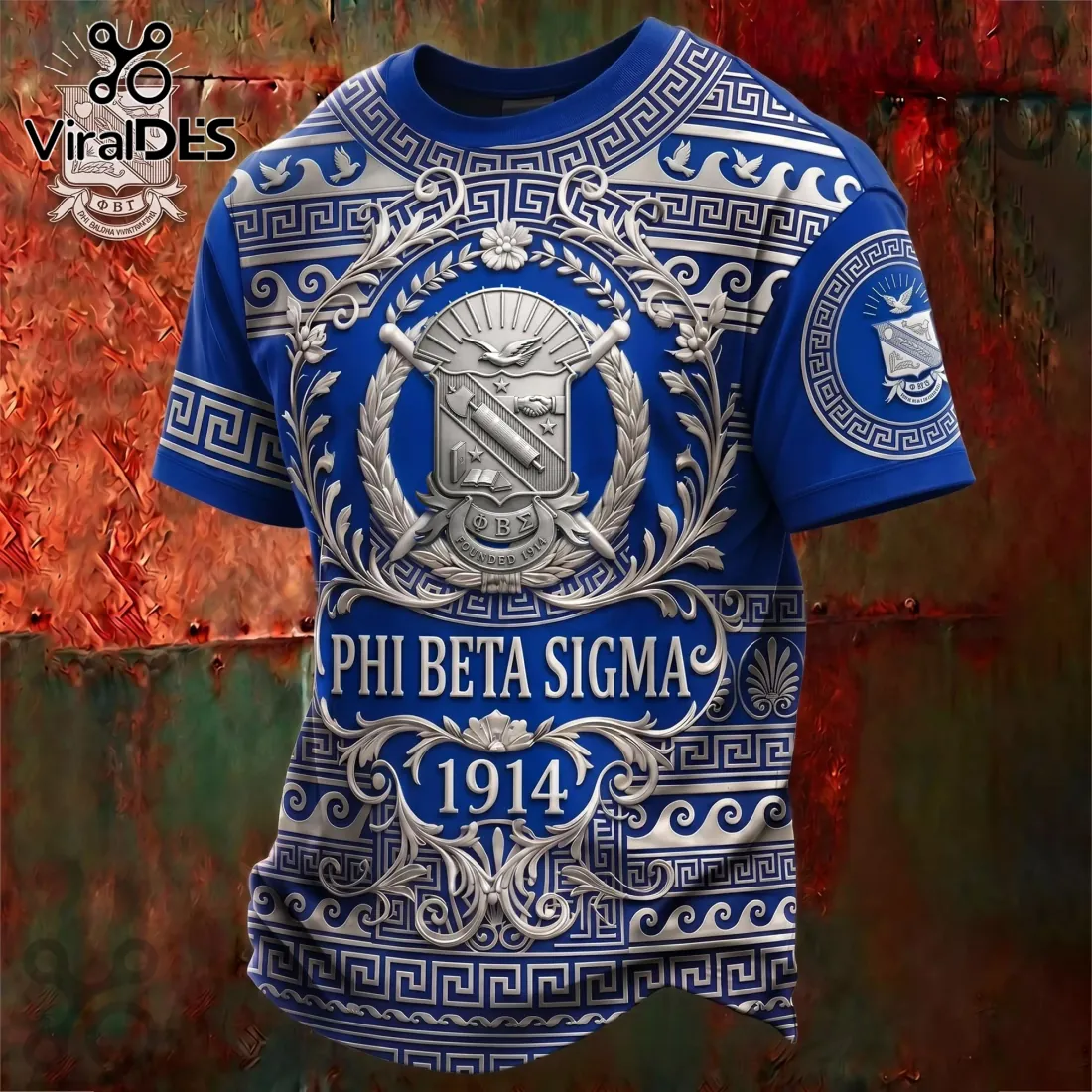 Phi Beta Sigma 1914 Fraternity Crest Royal Blue Shirt