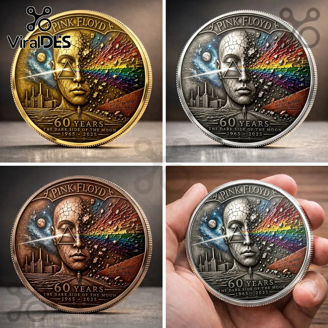Pink Floyd 60th Anniversary Limited Edition Tribute Coin Pink Floyd 60th Anniversary Limited Edition Tribute Coin
