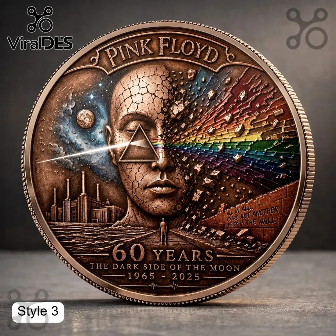 Pink Floyd 60th Anniversary Limited Edition Tribute Coin Pink Floyd 60th Anniversary Limited Edition Tribute Coin