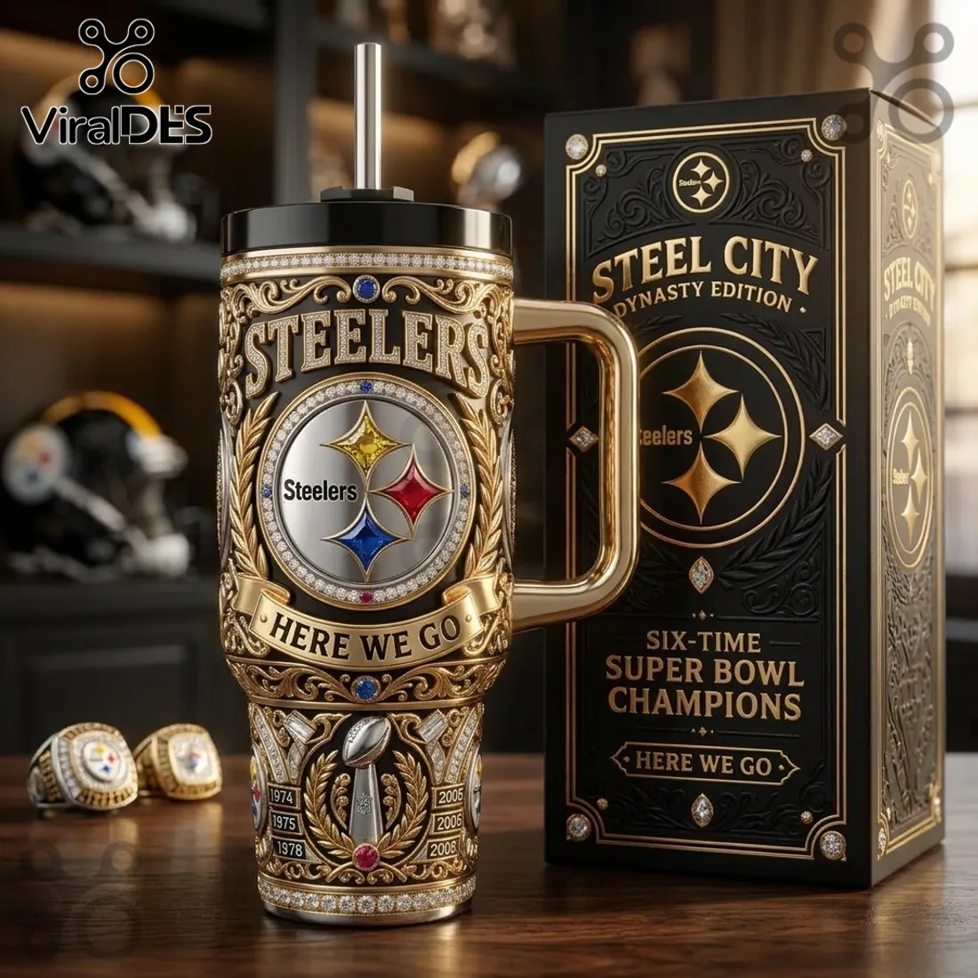 Pittsburgh Steelers Dynasty Edition 40oz Stanley Tumbler Pittsburgh Steelers Dynasty Edition 40oz Stanley Tumbler