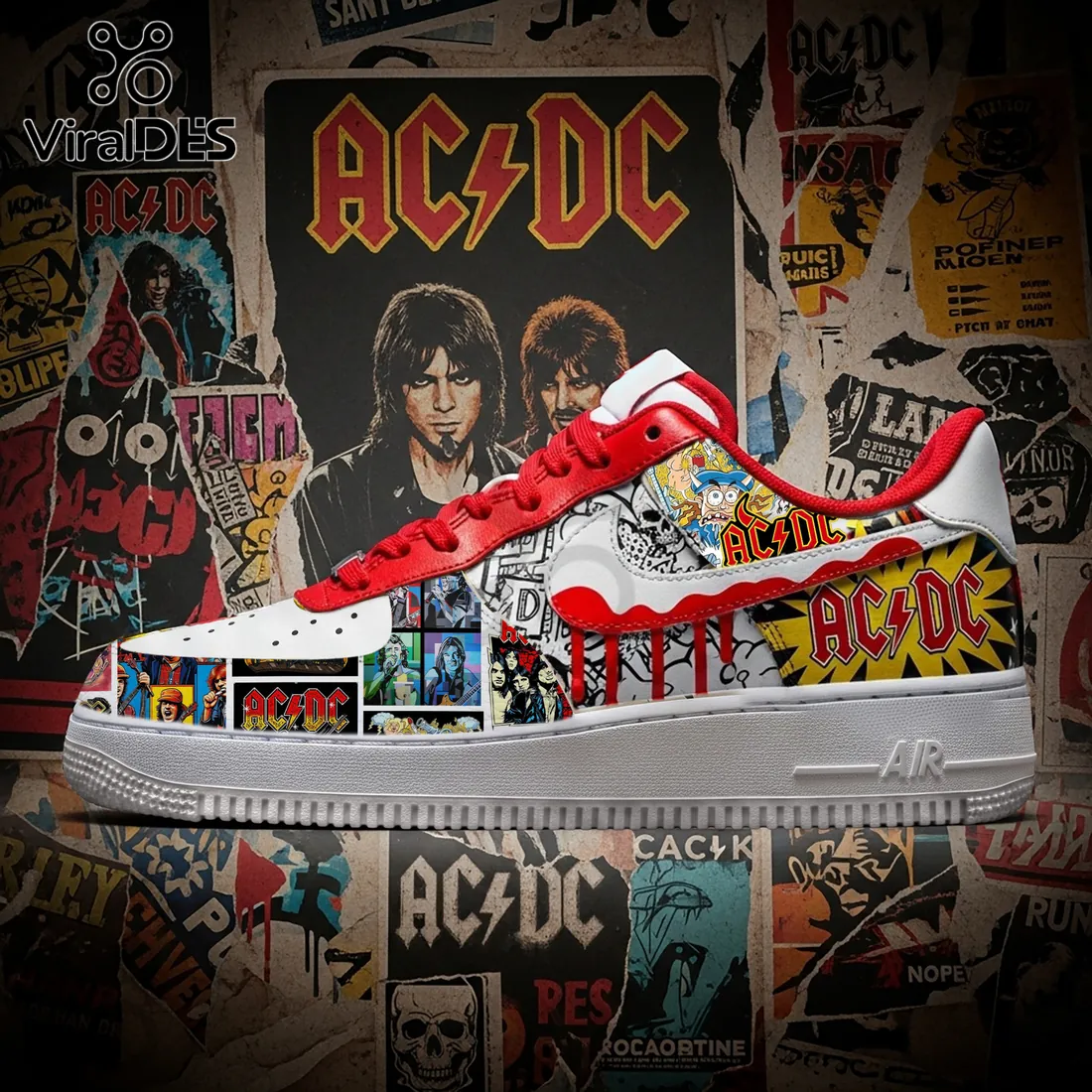 Premium AC/DC Rock Band Air Force 1 Sneakers Premium AC/DC Rock Band Air Force 1 Sneakers