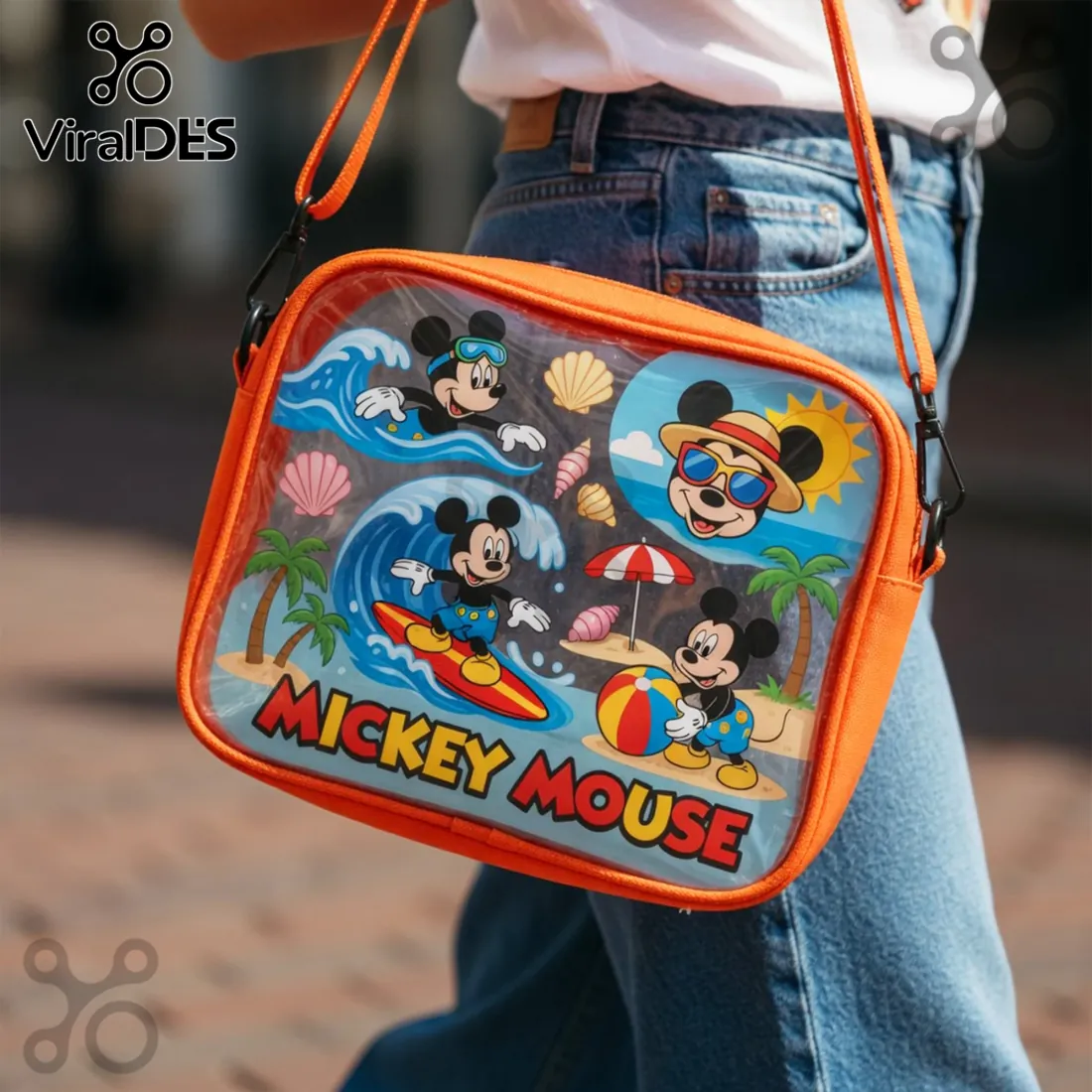 Premium Disney Mickey Mouse Summer Beach Clear Crossbody Bag Premium Disney Mickey Mouse Summer Beach Clear Crossbody Bag