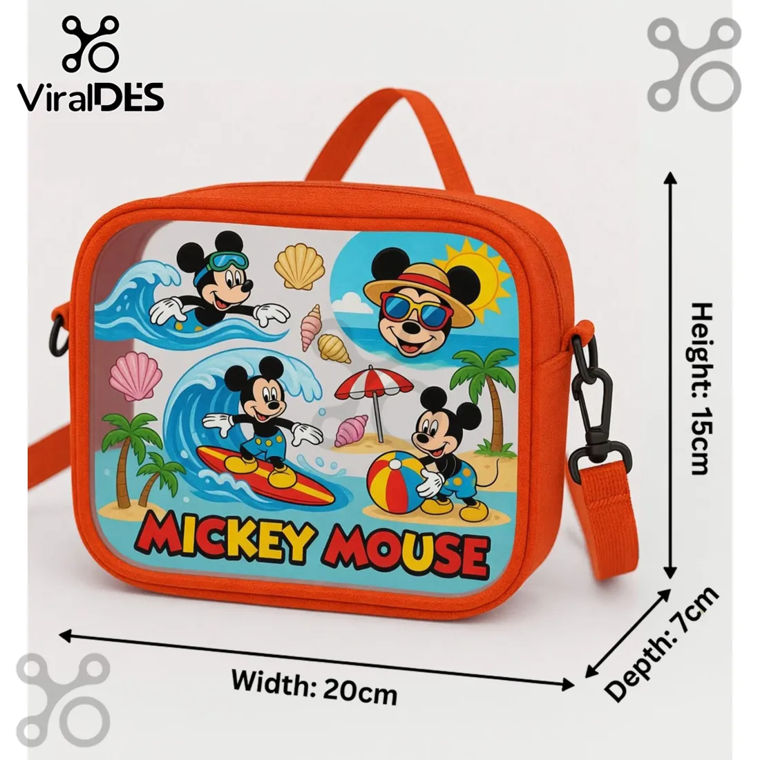 Premium Disney Mickey Mouse Summer Beach Clear Crossbody Bag Premium Disney Mickey Mouse Summer Beach Clear Crossbody Bag