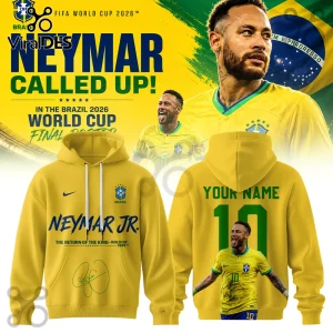 Neymar Jr Brazil National Football Team 2026 World Cup Custom Hoodie