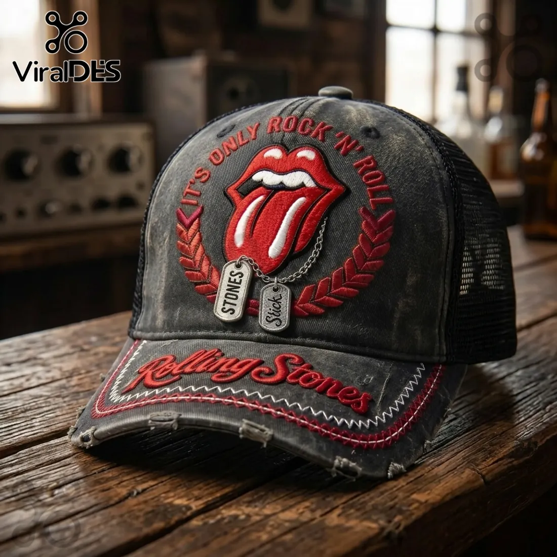 Rolling Stones Tongue Logo It’s Only Rock ‘N’ Roll Retro Baseball Cap Rolling Stones Tongue Logo It’s Only Rock ‘N’ Roll Retro Baseball Cap