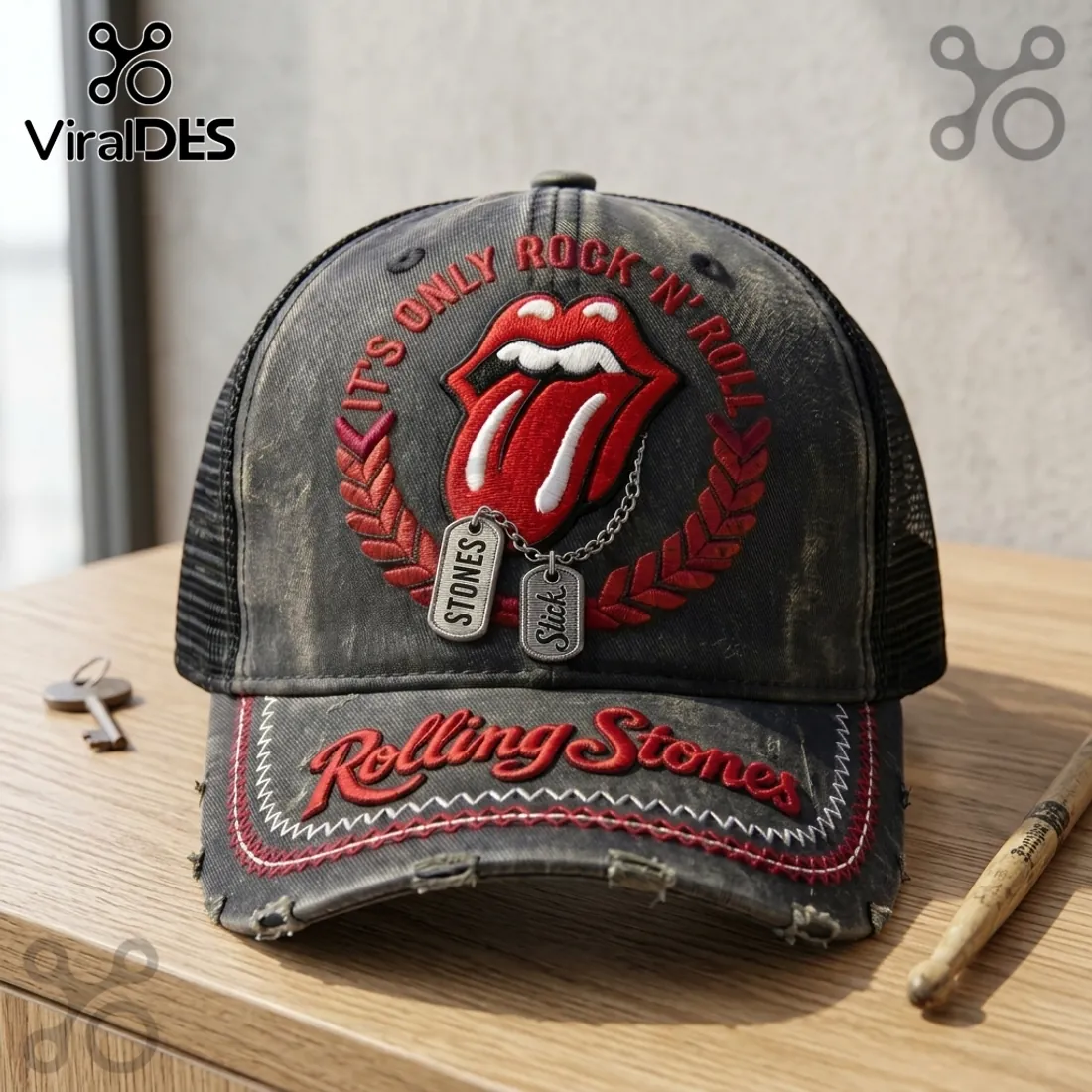 Rolling Stones Tongue Logo It’s Only Rock ‘N’ Roll Retro Baseball Cap Rolling Stones Tongue Logo It’s Only Rock ‘N’ Roll Retro Baseball Cap