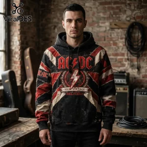 AC/DC High Voltage Rock N Roll Distressed Band Hoodie