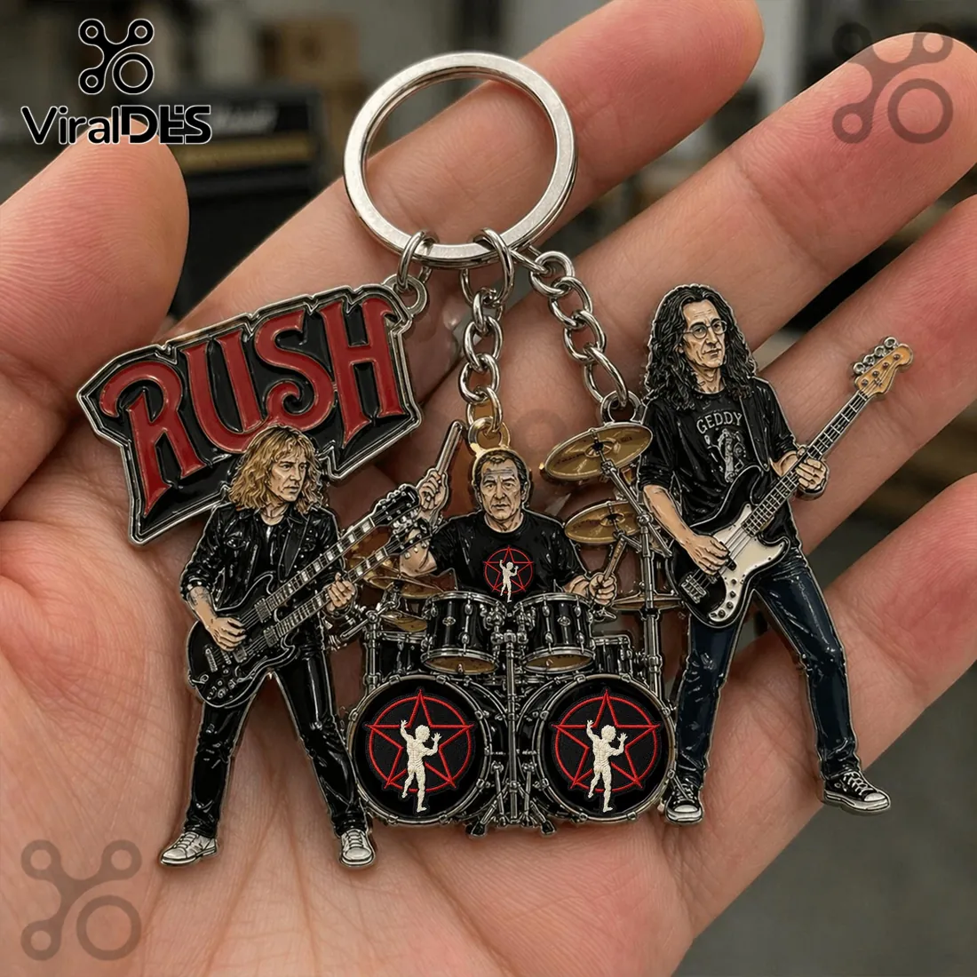 Rush Band Members Enamel Metal Collectible Keychain Rush Band Members Enamel Metal Collectible Keychain