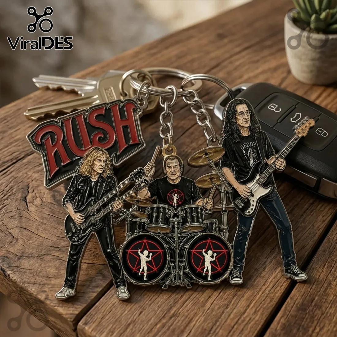 Rush Band Members Enamel Metal Collectible Keychain Rush Band Members Enamel Metal Collectible Keychain