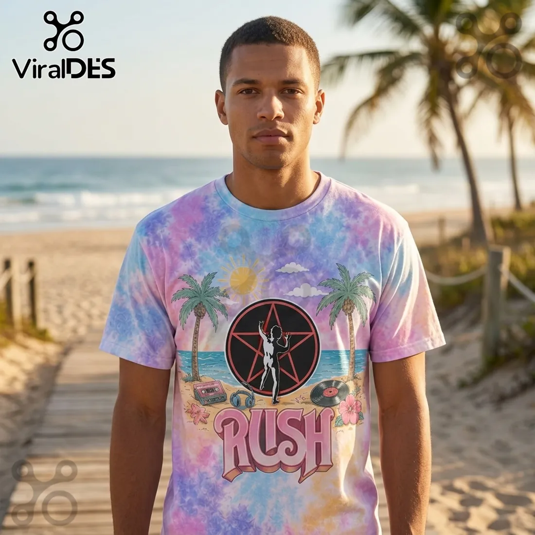 Rush Days 2112 Starman Pastel Beach Road Trip T-Shirt Rush Days 2112 Starman Pastel Beach Road Trip T-Shirt