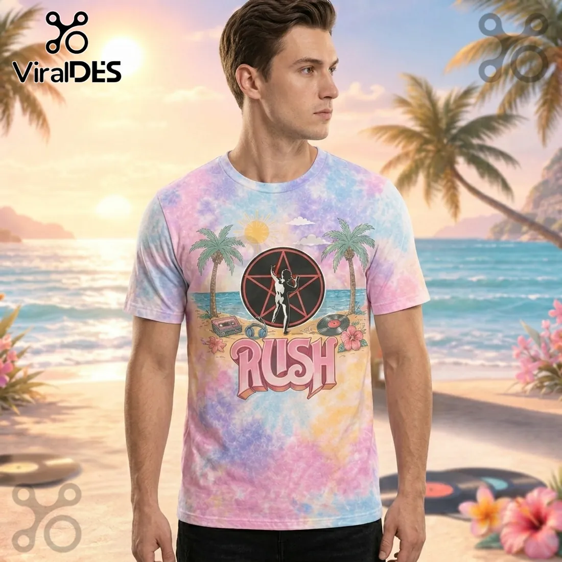 Rush Days 2112 Starman Pastel Beach Road Trip T-Shirt Rush Days 2112 Starman Pastel Beach Road Trip T-Shirt