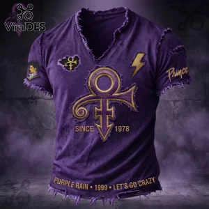 Prince Purple Rain Love Symbol Distressed V-Neck Shirt Prince Purple Rain Love Symbol Distressed V-Neck Shirt