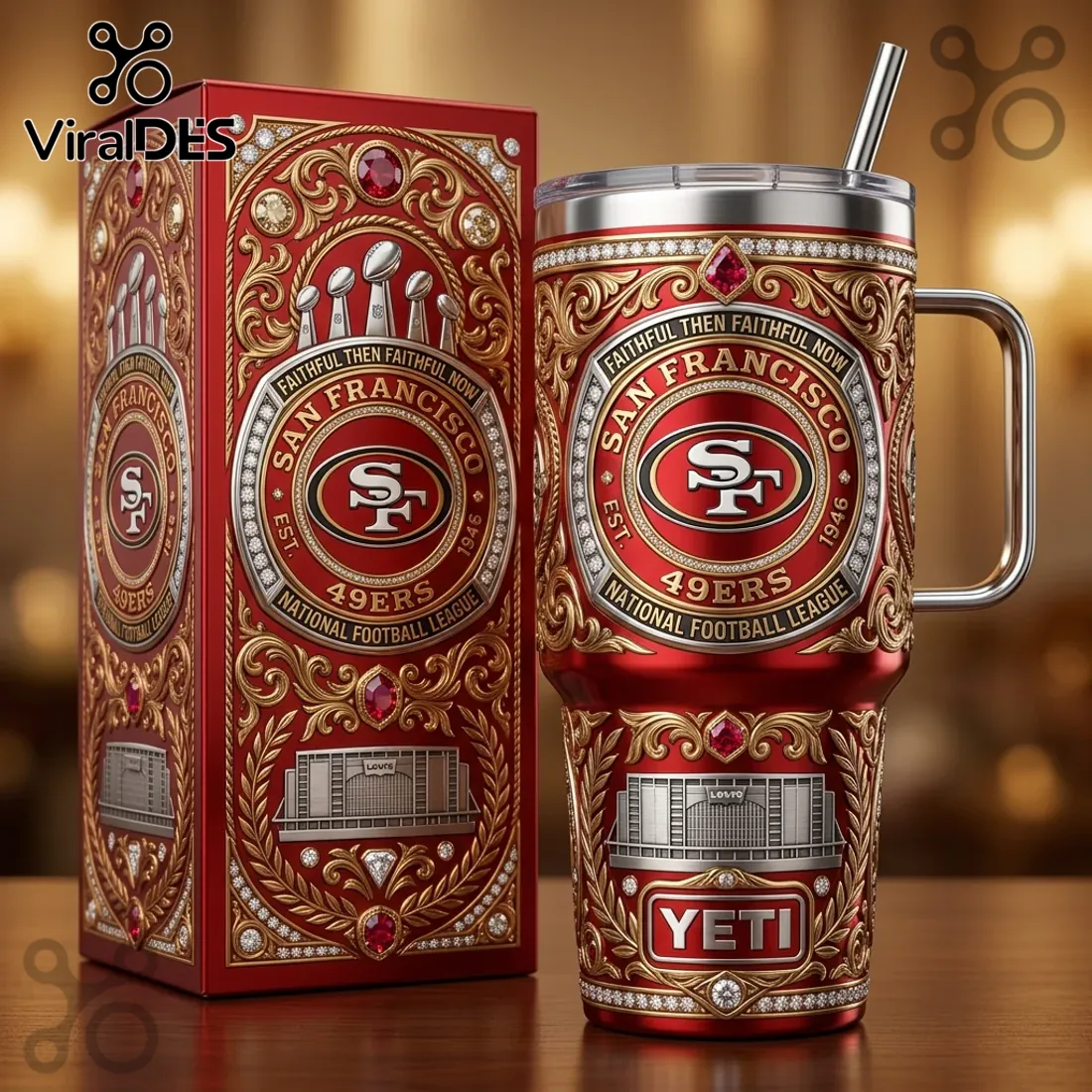 San Francisco 49ers YETI Premium 40oz Stanley Tumbler San Francisco 49ers YETI Premium 40oz Stanley Tumbler