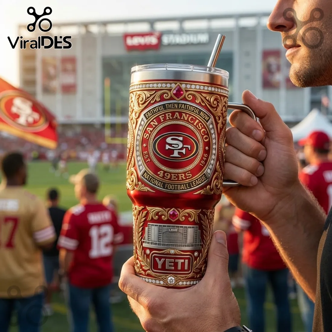 San Francisco 49ers YETI Premium 40oz Stanley Tumbler San Francisco 49ers YETI Premium 40oz Stanley Tumbler