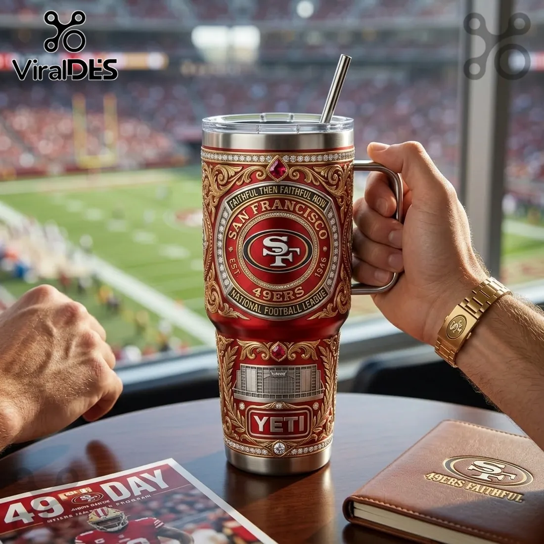 San Francisco 49ers YETI Premium 40oz Stanley Tumbler San Francisco 49ers YETI Premium 40oz Stanley Tumbler