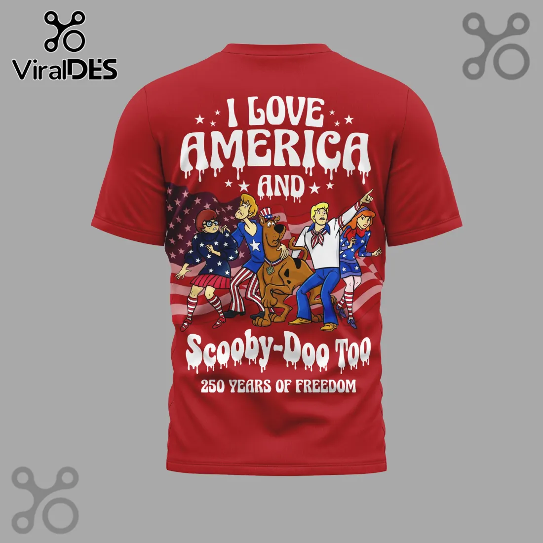 Scooby-Doo America 250 Years of Freedom Patriotic Anniversary T-Shirt Scooby-Doo America 250 Years of Freedom Patriotic Anniversary T-Shirt