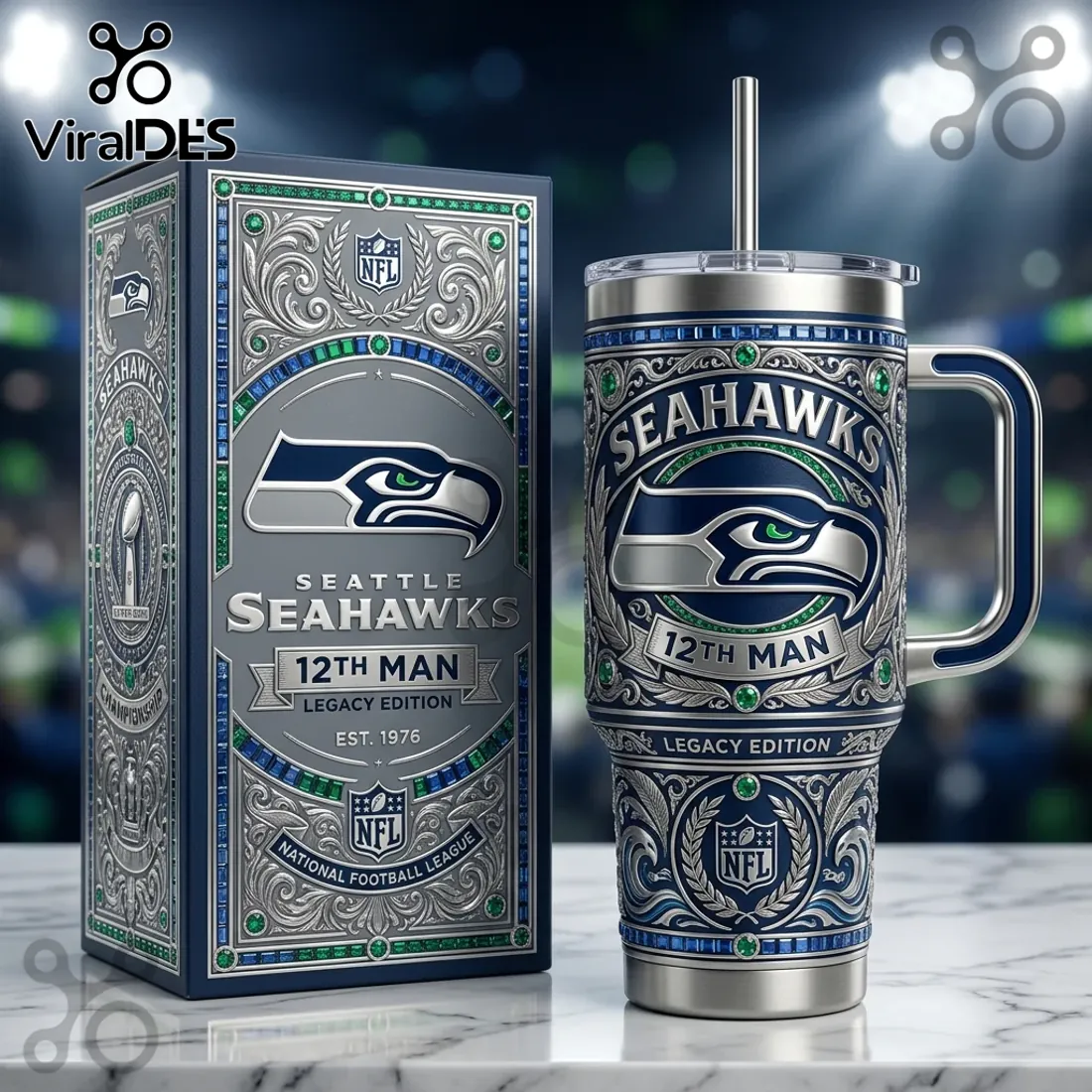 Seattle Seahawks 12th Man 40oz Stanley Stainless Steel Tumbler Seattle Seahawks 12th Man 40oz Stanley Stainless Steel Tumbler