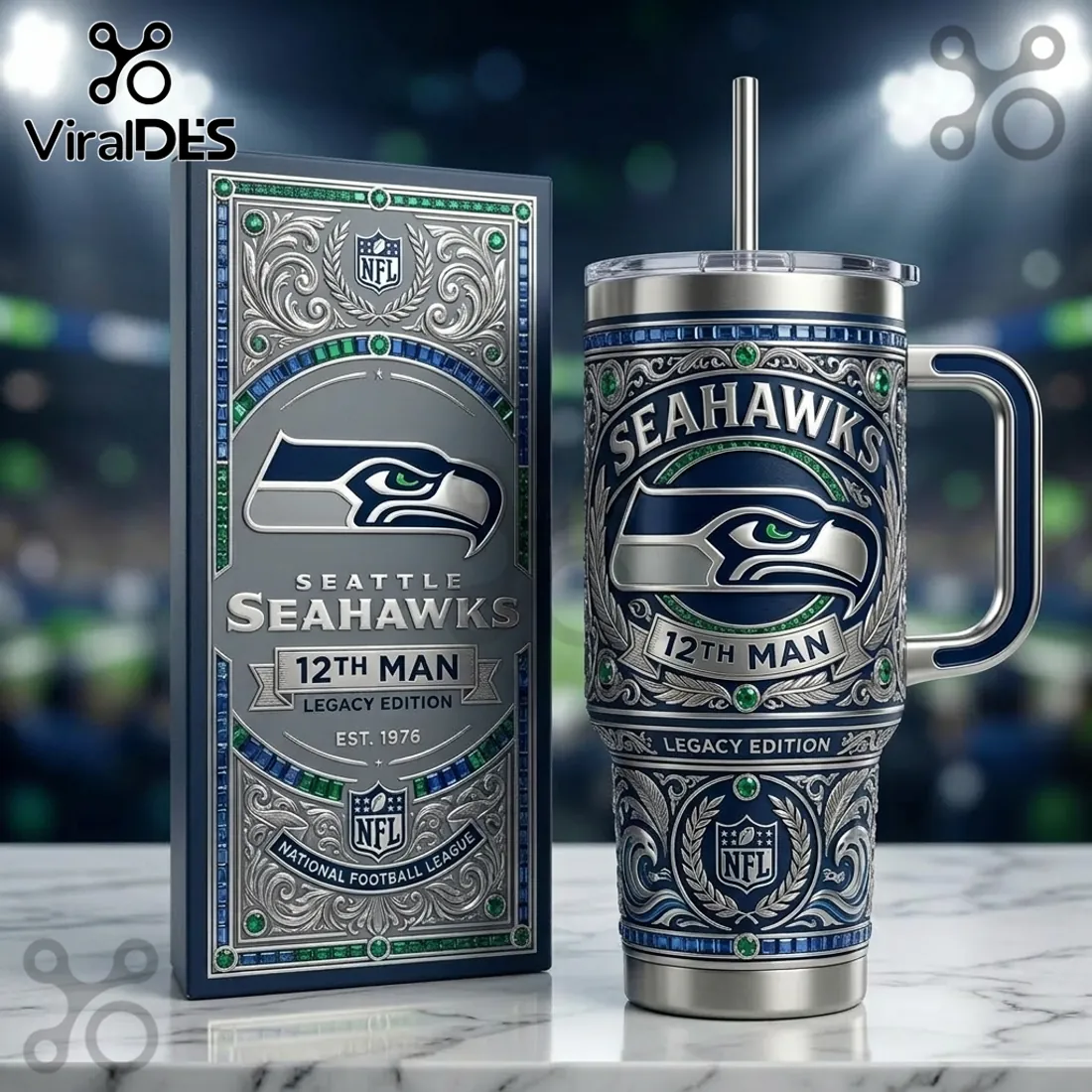 Seattle Seahawks 12th Man 40oz Stanley Stainless Steel Tumbler Seattle Seahawks 12th Man 40oz Stanley Stainless Steel Tumbler