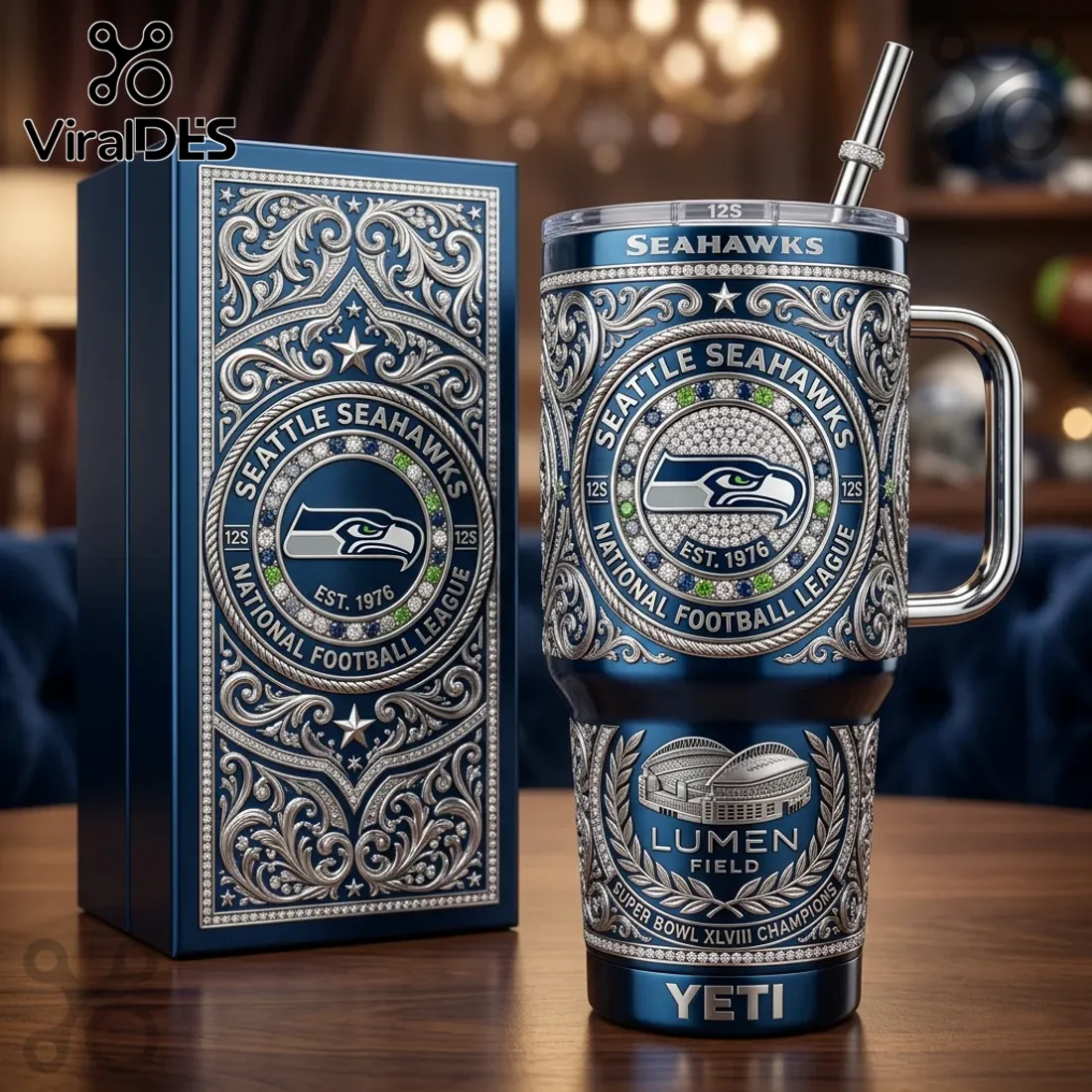 Seattle Seahawks Super Bowl XLVIII Champions 40oz Stanley Tumbler Seattle Seahawks Super Bowl XLVIII Champions 40oz Stanley Tumbler