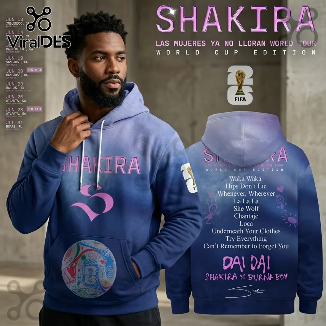 Shakira Las Mujeres Ya No Lloran World Tour FIFA World Cup Hoodie Shakira Las Mujeres Ya No Lloran World Tour FIFA World Cup Hoodie