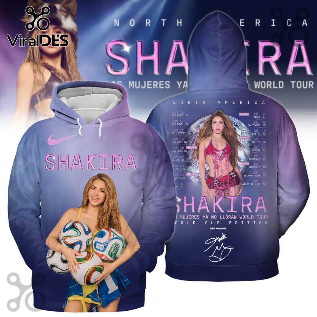 Shakira Mujeres Ya No Lloran World Tour 2026 Hoodie Shakira Mujeres Ya No Lloran World Tour 2026 Hoodie