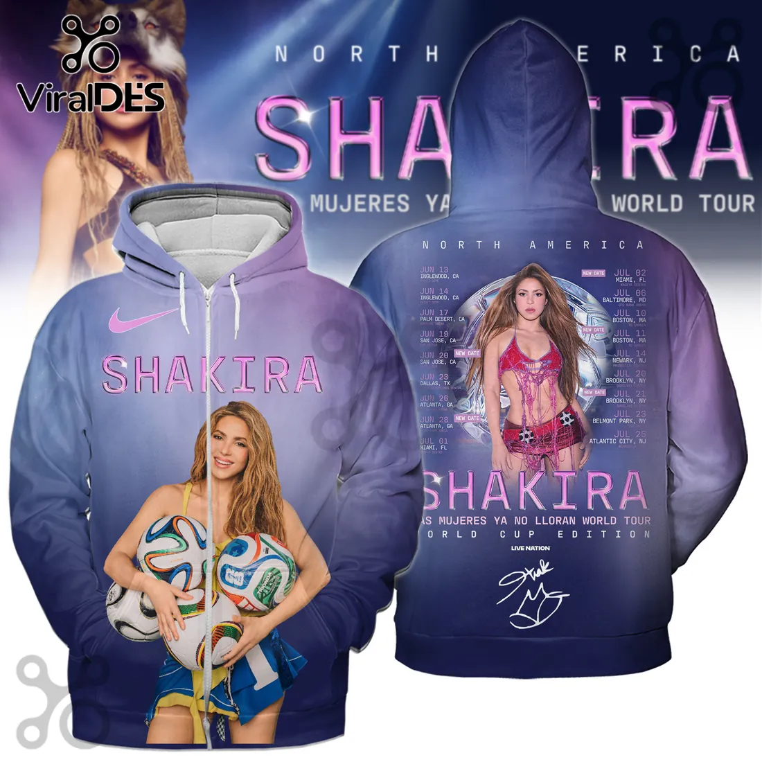 Shakira Mujeres Ya No Lloran World Tour 2026 Hoodie Shakira Mujeres Ya No Lloran World Tour 2026 Hoodie