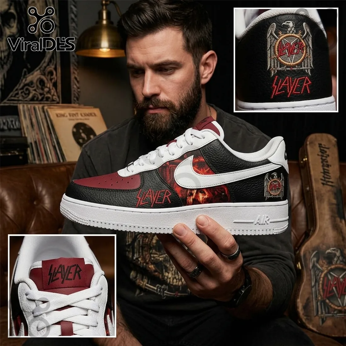 Slayer Thrash Metal Band Custom Air Force 1 Limited Edition Slayer Thrash Metal Band Custom Air Force 1 Limited Edition