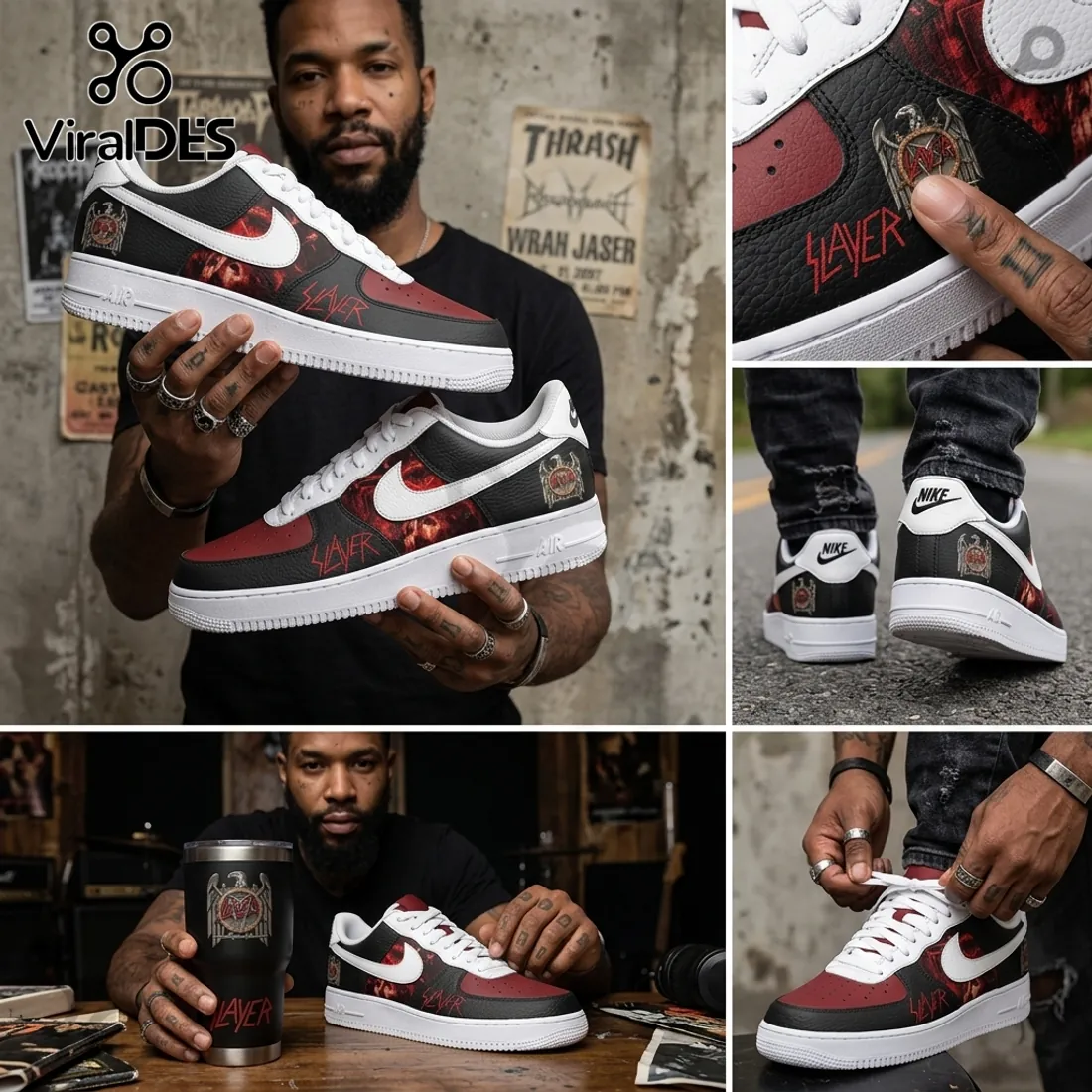 Slayer Thrash Metal Band Custom Air Force 1 Limited Edition Slayer Thrash Metal Band Custom Air Force 1 Limited Edition