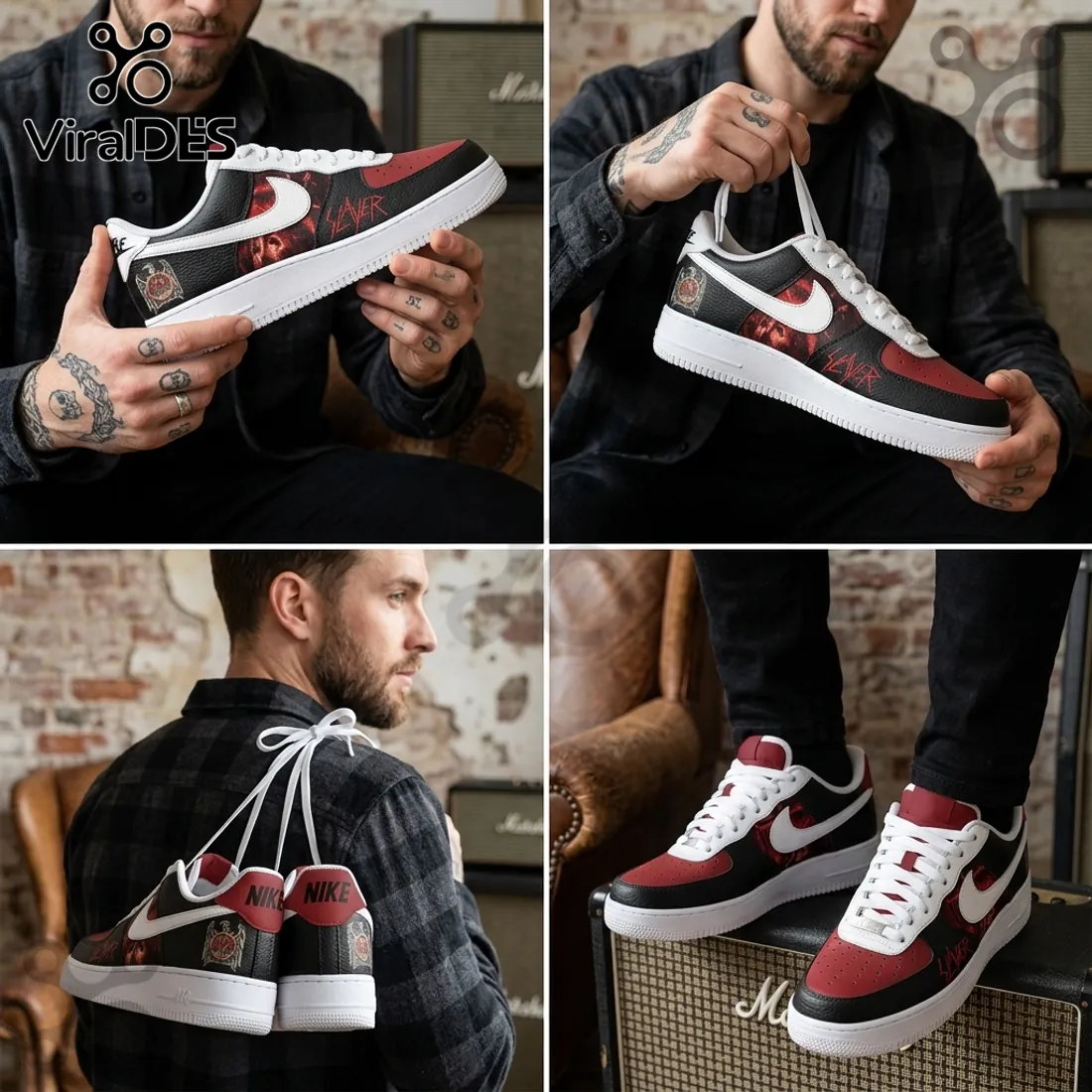 Slayer Thrash Metal Band Custom Air Force 1 Limited Edition Slayer Thrash Metal Band Custom Air Force 1 Limited Edition
