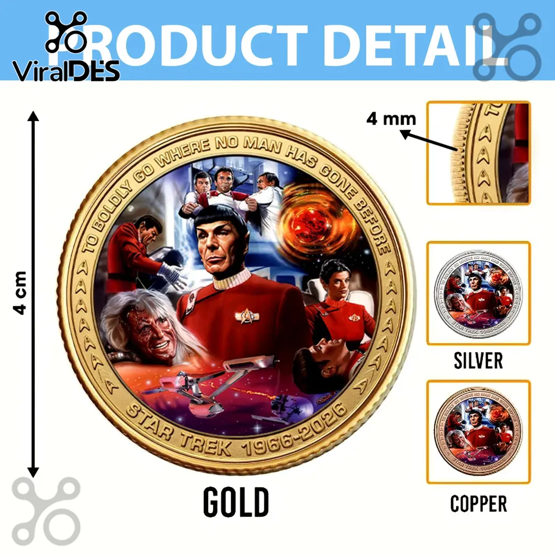 Star Trek 60th Anniversary Collectible Commemorative Coin Star Trek 60th Anniversary Collectible Commemorative Coin