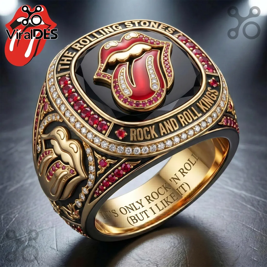 The Rolling Stones Rock and Roll Kings Gold Championship Ring The Rolling Stones Rock and Roll Kings Gold Championship Ring
