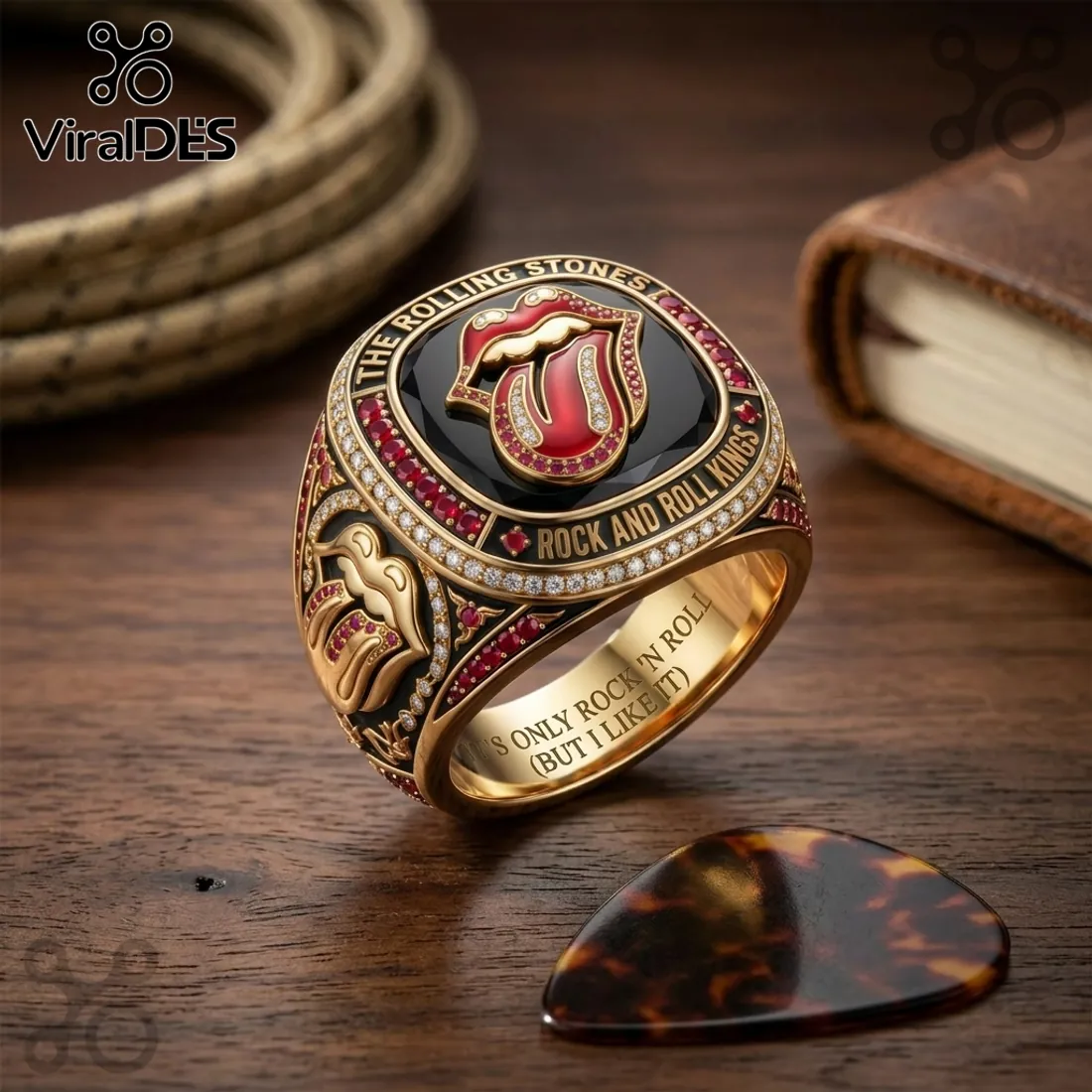 The Rolling Stones Rock and Roll Kings Gold Championship Ring The Rolling Stones Rock and Roll Kings Gold Championship Ring