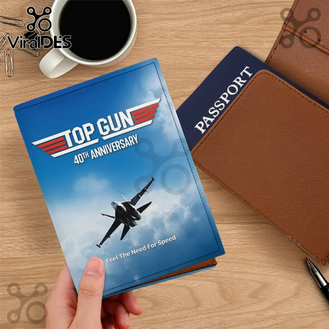 Top Gun 40th Anniversary Maverick Helmet Leather Passport Cover Top Gun 40th Anniversary Maverick Helmet Leather Passport Cover