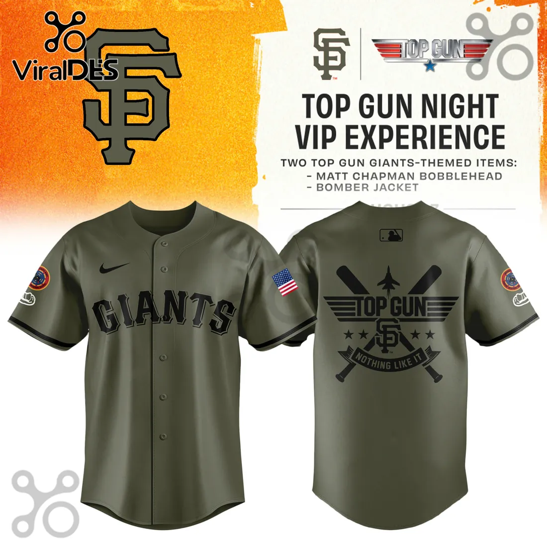 Top Gun x San Francisco Giants Limited Edition Military Baseball Jersey Top Gun x San Francisco Giants Limited Edition Military Baseball Jersey