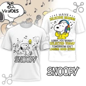 Snoopy Selective Hearing Funny Quote Peanuts Cartoon Shirt Snoopy Selective Hearing Funny Quote Peanuts Cartoon Shirt