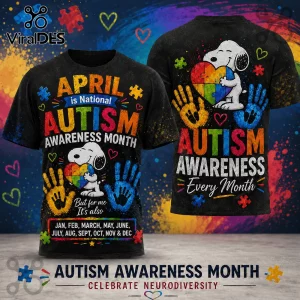 Snoopy Autism Awareness Every Month Neurodiversity T-Shirt