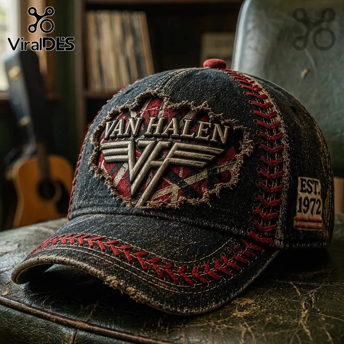 Van Halen Vintage Distressed Embroidered Baseball Cap 2026 Van Halen Vintage Distressed Embroidered Baseball Cap 2026