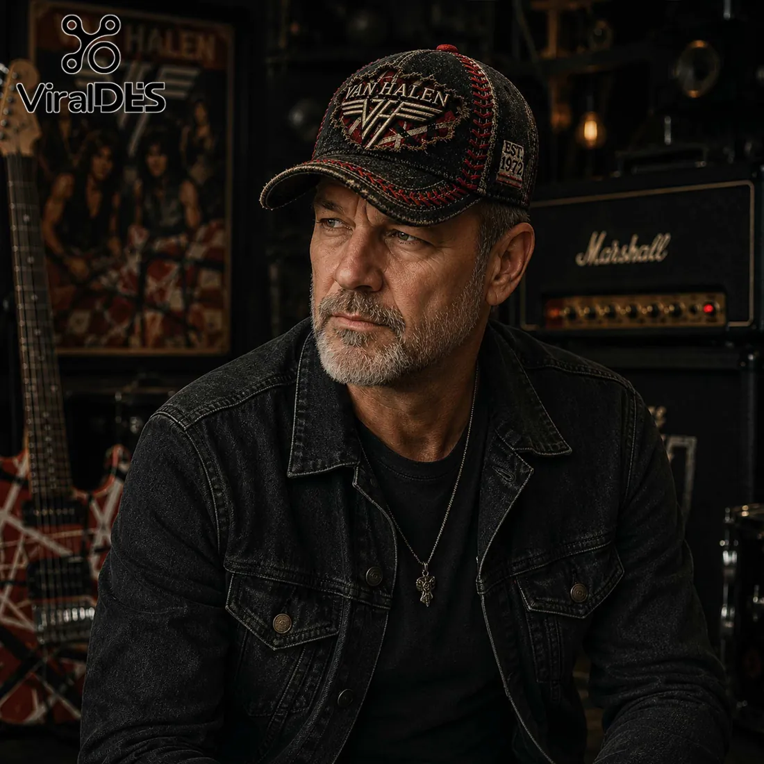 Van Halen Vintage Distressed Embroidered Baseball Cap 2026 Van Halen Vintage Distressed Embroidered Baseball Cap 2026