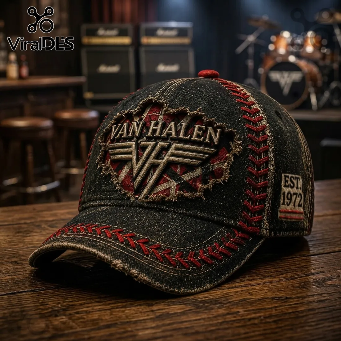 Van Halen Vintage Distressed Embroidered Baseball Cap 2026 Van Halen Vintage Distressed Embroidered Baseball Cap 2026