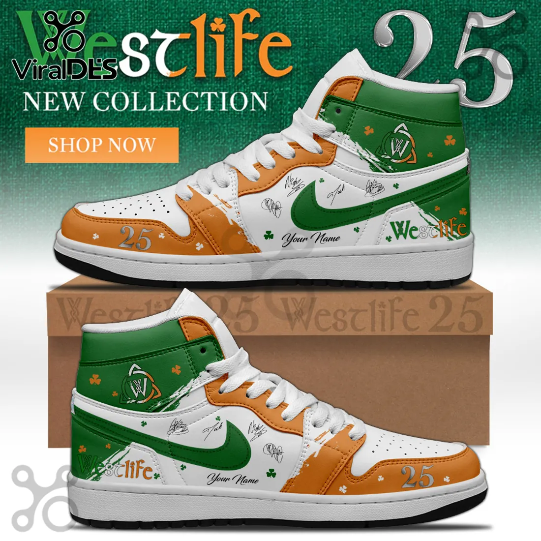 Westlife 25th Anniversary Limited Edition Air Jordan 1 High-Top Sneakers Westlife 25th Anniversary Limited Edition Air Jordan 1 High-Top Sneakers