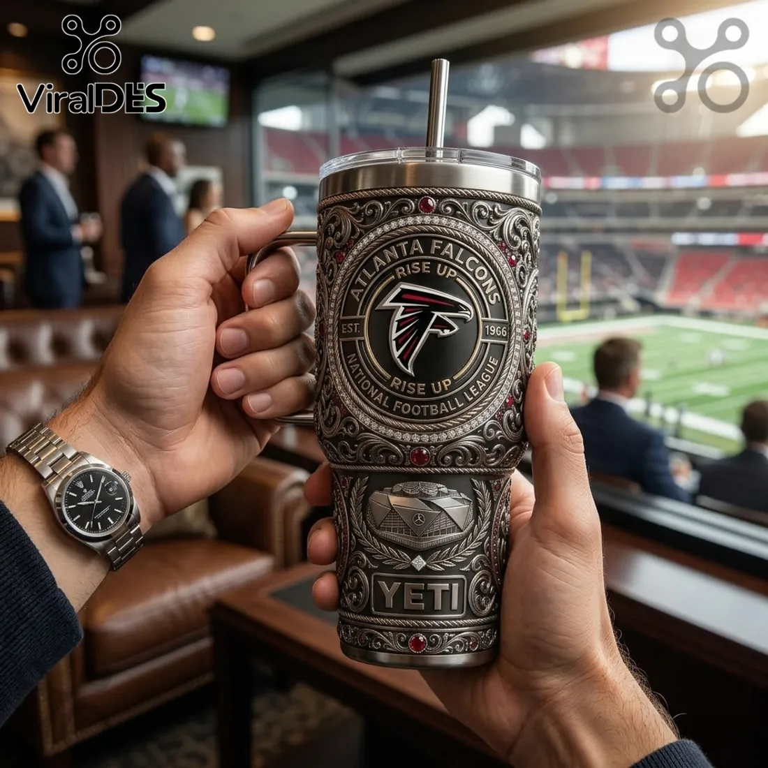 Yeti Atlanta Falcons Luxury Ornate 40oz Stanley Tumbler Yeti Atlanta Falcons Luxury Ornate 40oz Stanley Tumbler