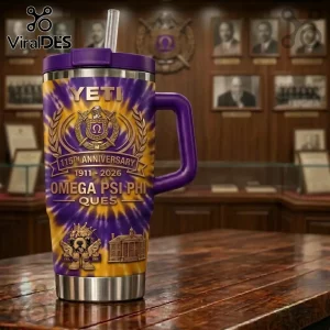 Omega Psi Phi Fraternity 115th Anniversary 1911-2026 YETI Handled Tumbler