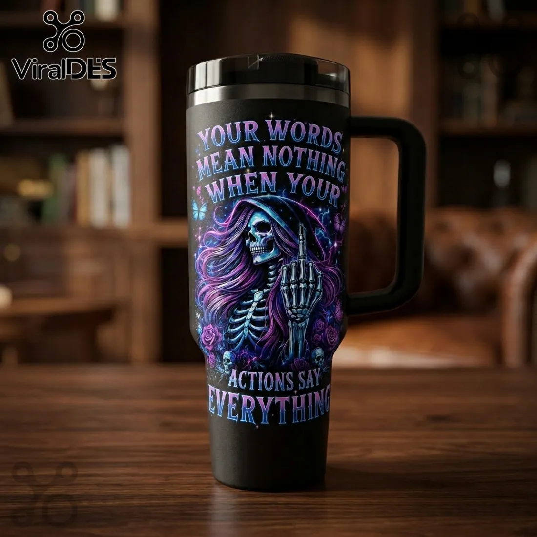 Your Words Mean Nothing Skull Middle Finger Sassy 40oz Tumbler Your Words Mean Nothing Skull Middle Finger Sassy 40oz Tumbler