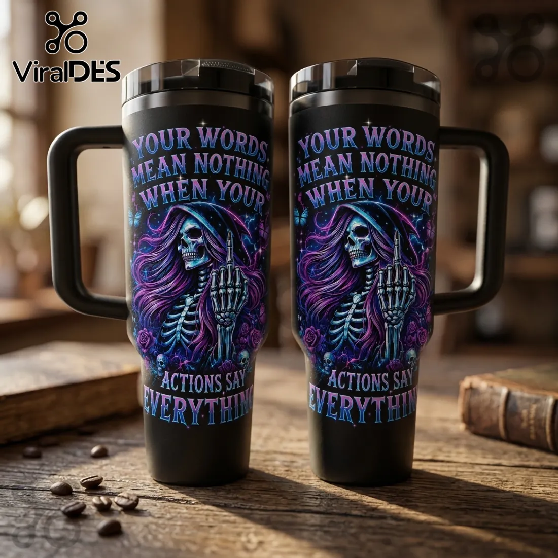 Your Words Mean Nothing Skull Middle Finger Sassy 40oz Tumbler Your Words Mean Nothing Skull Middle Finger Sassy 40oz Tumbler