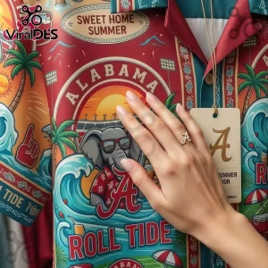 Alabama Crimson Tide Crimson Summer Collection Beach Hawaiian Shirt
