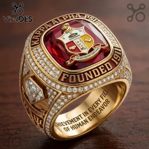 Bold gold fraternity ring, red faceted gemstone, white diamonds! Kappa Alpha Psi Founded 1911! Indiana University crest!