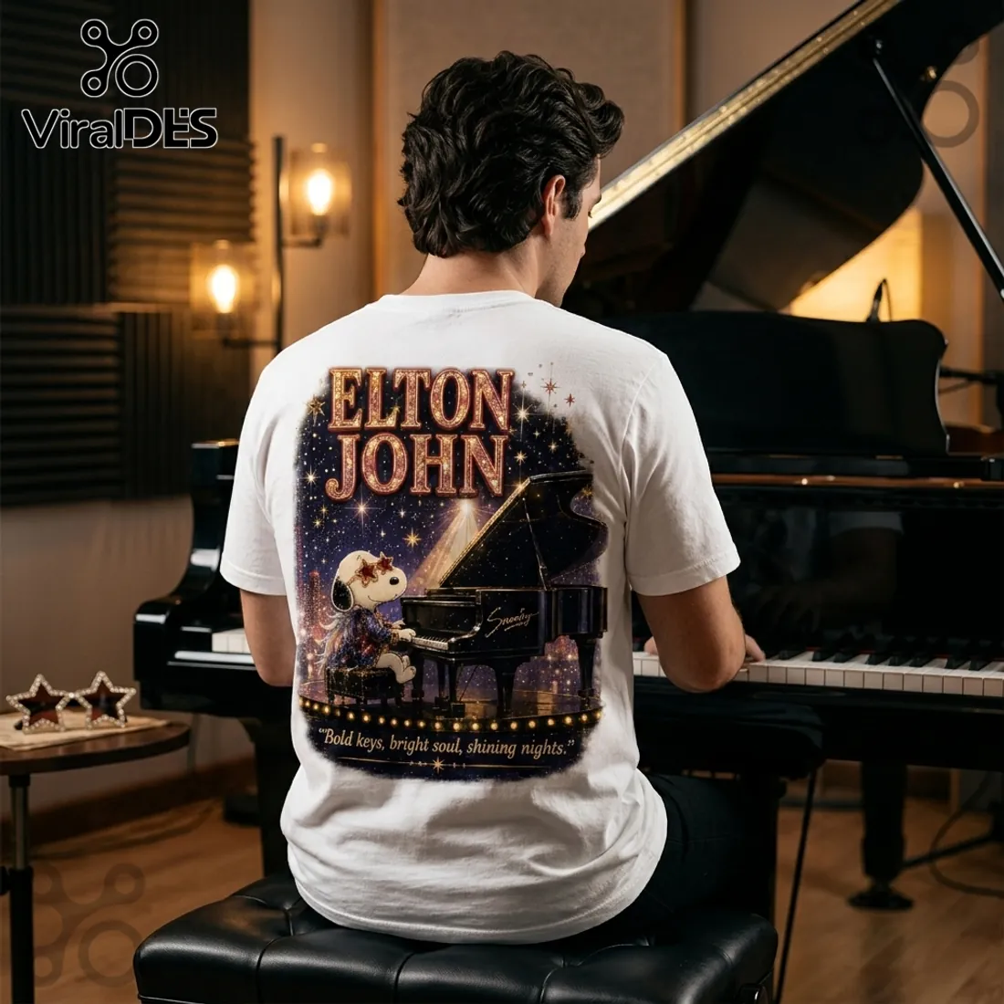 2026 Elton John x Snoopy Premium Fitted T-Shirt 2026 Elton John x Snoopy Premium Fitted T-Shirt