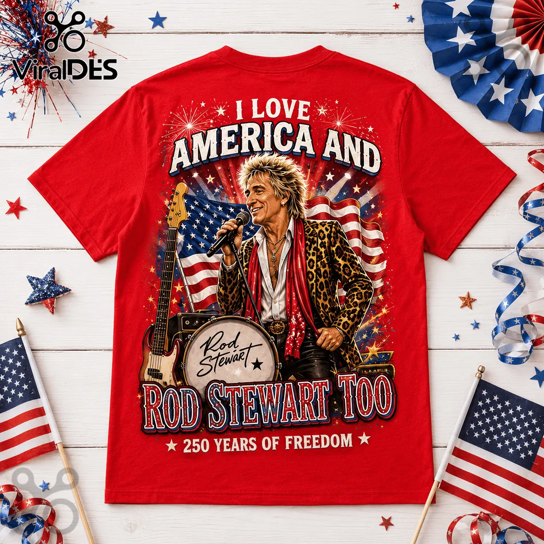 2026 Rod Stewart x America 250 Years of Freedom Red Shirt 2026 Rod Stewart x America 250 Years of Freedom Red Shirt