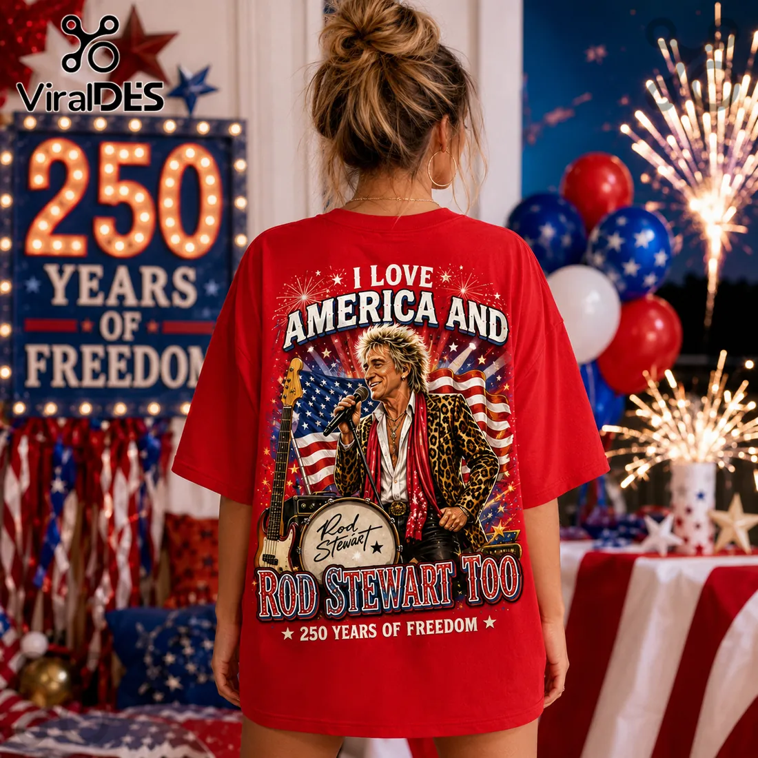 2026 Rod Stewart x America 250 Years of Freedom Red Shirt 2026 Rod Stewart x America 250 Years of Freedom Red Shirt