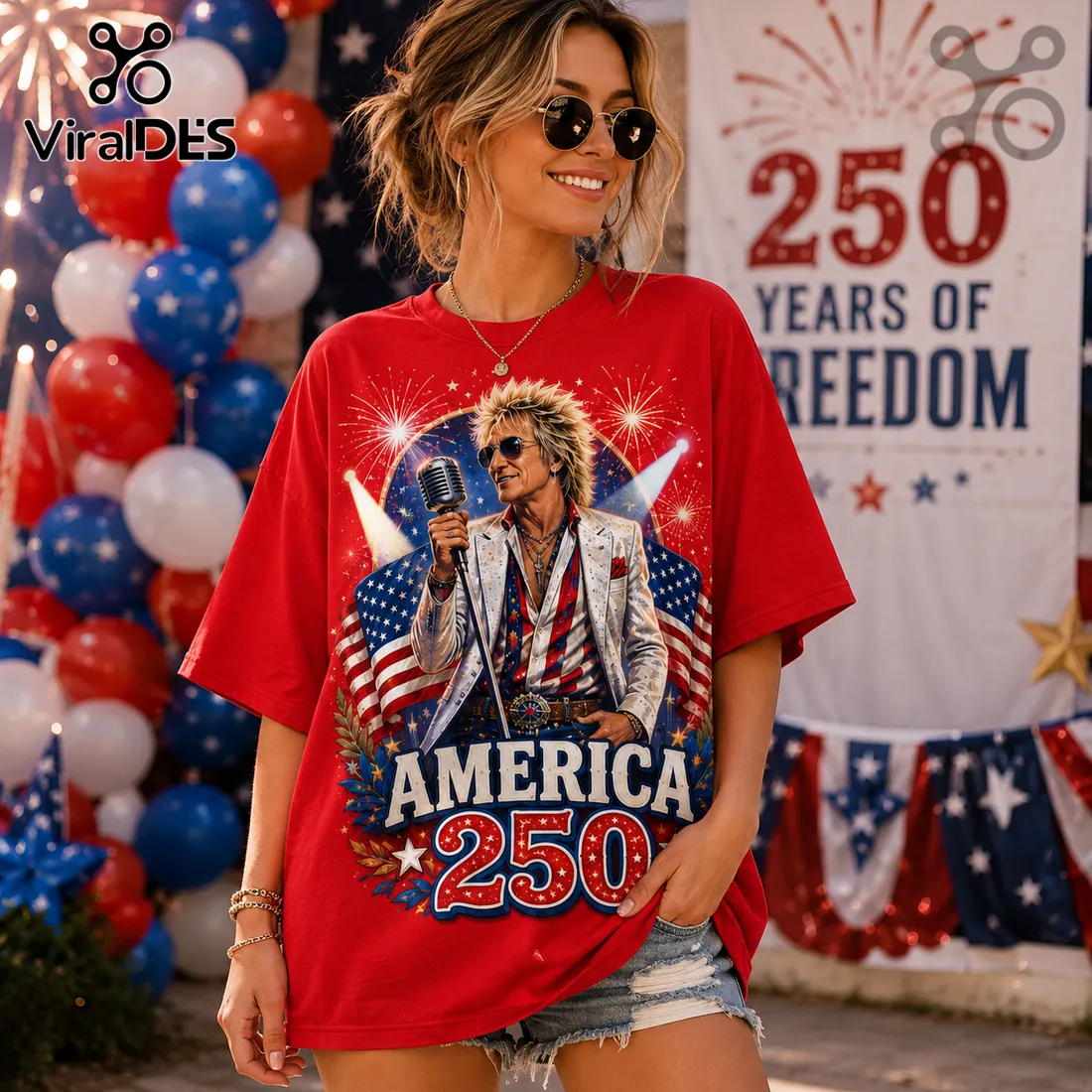 2026 Rod Stewart x America 250 Years of Freedom Red Shirt 2026 Rod Stewart x America 250 Years of Freedom Red Shirt